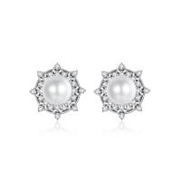 Cubic Zirconia Micro Pave Brass Earring, platinum color plated, fashion jewelry & micro pave cubic zirconia & for woman, nickel, lead & cadmium free, 15.90x15.90mm, Sold By Pair