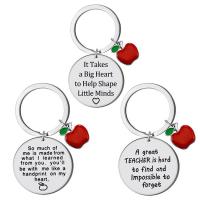 Bag Purse Charms Keyrings Keychains 304 Stainless Steel Round Unisex & with letter pattern & enamel Sold By PC