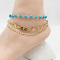 Fashion Jewelry Anklet, Tibetan Style, with Plastic, multilayer & for woman, more colors for choice, nickel, lead & cadmium free, Length:Approx 8.27 Inch, Sold By PC