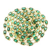 Ожерелья из латуни, Латунь, плакирован золотом, ювелирные изделия моды & DIY & Женский & с кубическим цирконием, два разных цвета, 11x5mm, продается м