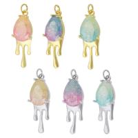 Cubic Zirconia Brass Pendants, with Opal, plated, fashion jewelry & DIY & with cubic zirconia, more colors for choice, 11.50x14x3mm, Hole:Approx 2mm, Sold By PC