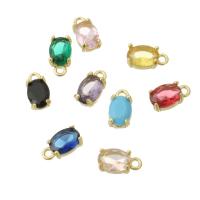 Cubic Zirconia Brass Pendants, plated, fashion jewelry & for woman & with cubic zirconia, more colors for choice, 5x9x3.50mm, Hole:Approx 3mm, Sold By PC