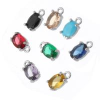 Cubic Zirconia (CZ) mosaz Přívěsky, barva stříbrná á, módní šperky & DIY & se zirkony, více barev na výběr, 5x9x3.50mm, Otvor:Cca 1mm, Prodáno By PC
