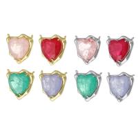 Cubic Zirconia Brass Pendants, Heart, plated, fashion jewelry & DIY & with cubic zirconia, more colors for choice, 24x24x7mm, Hole:Approx 1mm, Sold By PC