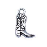 Tibetan Style Shoes Pendants, antique silver color plated, vintage & DIY, nickel, lead & cadmium free, 11x18mm, Sold By PC