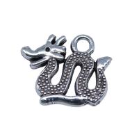 Tibetan Style Pendants, Dragon, antique silver color plated, vintage & DIY, nickel, lead & cadmium free, 14x17mm, Sold By PC