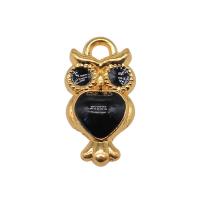 Zinc Alloy Enamel Pendants Owl gold color plated vintage & DIY black nickel lead & cadmium free Sold By PC