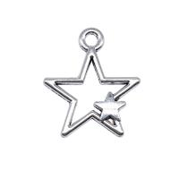 Tibetan Style Star Pendant, antique silver color plated, vintage & DIY & hollow, nickel, lead & cadmium free, 26x22mm, Sold By PC