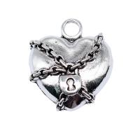 Tibetan Style Heart Pendants, antique silver color plated, vintage & DIY, nickel, lead & cadmium free, 27x24mm, Sold By PC