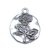 Tibetan Style Flower Pendants, antique silver color plated, vintage & DIY, nickel, lead & cadmium free, 18x21mm, Sold By PC