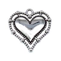 Tibetan Style Heart Pendants, antique silver color plated, vintage & DIY, nickel, lead & cadmium free, 20x20mm, Sold By PC