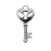 Tibetan Style Key Pendants, antique silver color plated, vintage & DIY, nickel, lead & cadmium free, 11x26mm, Sold By PC