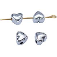 Tibetan Style Heart Beads, antique silver color plated, vintage & DIY, nickel, lead & cadmium free, 6x6mm, Sold By PC