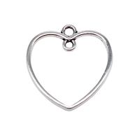 Tibetan Style Heart Pendants, antique silver color plated, vintage & DIY & 1/1 loop & hollow, nickel, lead & cadmium free, 23x21mm, Sold By PC