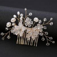 Bridal Decorative Hair Comb Zinc Alloy with Crystal & Plastic Pearl fashion jewelry & for woman nickel lead & cadmium free Sold By Lot