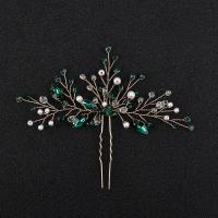 Hair Stick, Tibetan Style, with Crystal & Plastic Pearl, fashion jewelry & for woman, nickel, lead & cadmium free, 130x100mm, Sold By PC