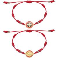 Bijoux bracelets de mode, Cordon de noeud, avec alliage de zinc, fait à la main, 2 pièces & unisexe & réglable, Longueur:Environ 15-28 cm, Vendu par fixé