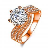 Rhinestone Finger Ring Brass plated & for woman & with rhinestone US Ring Sold By PC