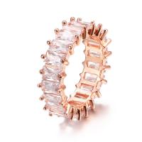 Kubieke Circonia Micro Pave Brass Ring, Messing, plated, verschillende grootte voor keus & micro pave zirconia & voor vrouw, meer kleuren voor de keuze, Maat:6-9, Verkocht door PC