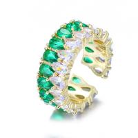 Cubic Zirconia Micro Pave Brass Ring plated & micro pave cubic zirconia & for woman US Ring Sold By PC