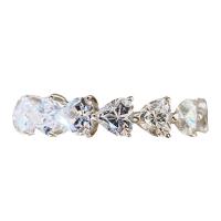 Vještački dijamant Ring Finger, Mesing, Srce, platine pozlaćen, prilagodljiv & za žene & s Rhinestone, Prodano By PC