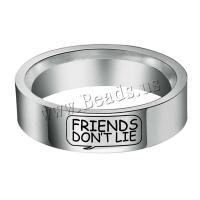 Stainless Steel Finger Ring 304 Stainless Steel Vacuum Ion Plating Unisex & with letter pattern 6mm US Ring Sold By PC