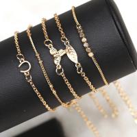 Zinc Alloy Bracelet with 1.97inch extender chain gold color plated 5 pieces & fashion jewelry & Unisex nickel lead & cadmium free Length Approx 7.48 Inch Sold By Set