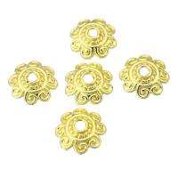 Capuchon pour perle en laiton, Placage de couleur d'or, DIY, doré, 8x8x2mm, Vendu par PC