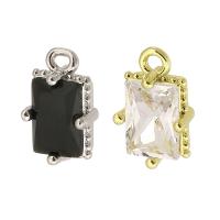 Cubic Zirconia Brass Pendants, plated, fashion jewelry & DIY & with cubic zirconia, more colors for choice, 6.50x10x4mm, Hole:Approx 0.5mm, Sold By PC