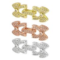 Brass Fold Over Clasp plated fashion jewelry & DIY & micro pave cubic zirconia 28mm Sold By PC