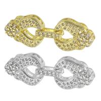Brass Fold Over Clasp plated fashion jewelry & DIY & micro pave cubic zirconia 35mm Sold By PC