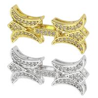 Brass Fold Over Clasp plated fashion jewelry & DIY & micro pave cubic zirconia 30mm Sold By PC