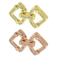 Brass Fold Over Clasp plated fashion jewelry & DIY & micro pave cubic zirconia 25mm Sold By PC