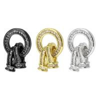 Brass Sieraden Sluitingen, Messing, plated, mode sieraden & DIY & micro pave zirconia, meer kleuren voor de keuze, 23mm, Verkocht door PC