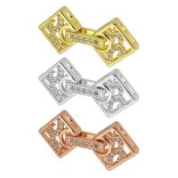 Brass Fold Over Clasp plated fashion jewelry & DIY & micro pave cubic zirconia 26mm Sold By PC