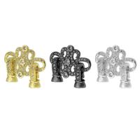 Brass Jewelry Clasps, plated, fashion jewelry & DIY & micro pave cubic zirconia, more colors for choice, 21mm, Sold By PC