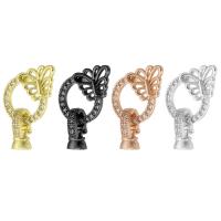 Πόρπες Brass Κοσμήματα, Ορείχαλκος, επιχρυσωμένο, κοσμήματα μόδας & DIY & μικρο ανοίξει κυβικά ζιρκονία, περισσότερα χρώματα για την επιλογή, 24mm, Sold Με PC