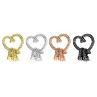 Brass Jewelry Clasps plated fashion jewelry & DIY & micro pave cubic zirconia 26mm Sold By PC