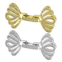 Brass Fold Over Clasp plated fashion jewelry & DIY & micro pave cubic zirconia 46mm Sold By PC