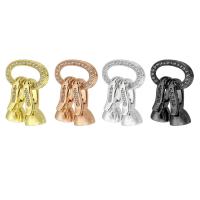 Brass Jewelry Clasps, plated, fashion jewelry & DIY & micro pave cubic zirconia, more colors for choice, 21mm, Sold By PC
