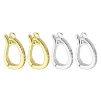 Brass Jewelry Clasps, plated, fashion jewelry & DIY & micro pave cubic zirconia, more colors for choice, 2x15x10mm, Sold By PC