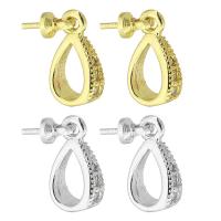Brass Peg Bail plated fashion jewelry & DIY & micro pave cubic zirconia 15mm Sold By PC