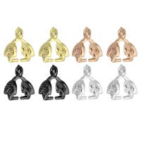 Brass Pinch Bail, plated, fashion jewelry & DIY & micro pave cubic zirconia, more colors for choice, 6x10x7mm, Hole:Approx 1mm, Sold By PC