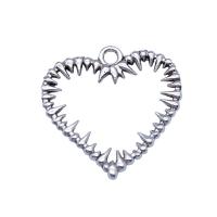 Zinc Alloy Heart Pendants antique silver color plated vintage & DIY & hollow nickel lead & cadmium free Sold By PC