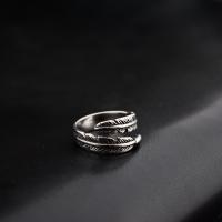 Titanium Steel Finger Ring Feather Adjustable & Unisex original color Sold By PC