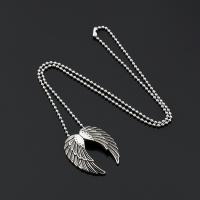 Titanium Steel Necklace, Wing Shape, Unisex, original color, 35x39mm, Length:Approx 60 cm, Sold By PC