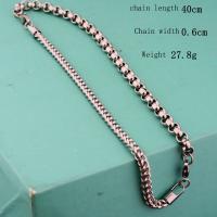 Titanium Steel Necklace, Unisex & different styles for choice, more colors for choice, 6mm, Length:Approx 40 cm, Sold By PC