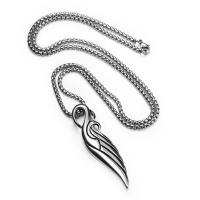 Titanium Steel Necklace Wing Shape Unisex Length Approx 70 cm Sold By PC