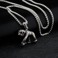 Titanium Steel Necklace, Monkey, Unisex & different styles for choice, more colors for choice, 22x30mm, Sold By PC