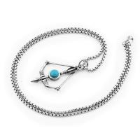 Titanium Steel Necklace, with Turquoise, Unisex & different styles for choice, more colors for choice, 35x50mm, Sold By PC